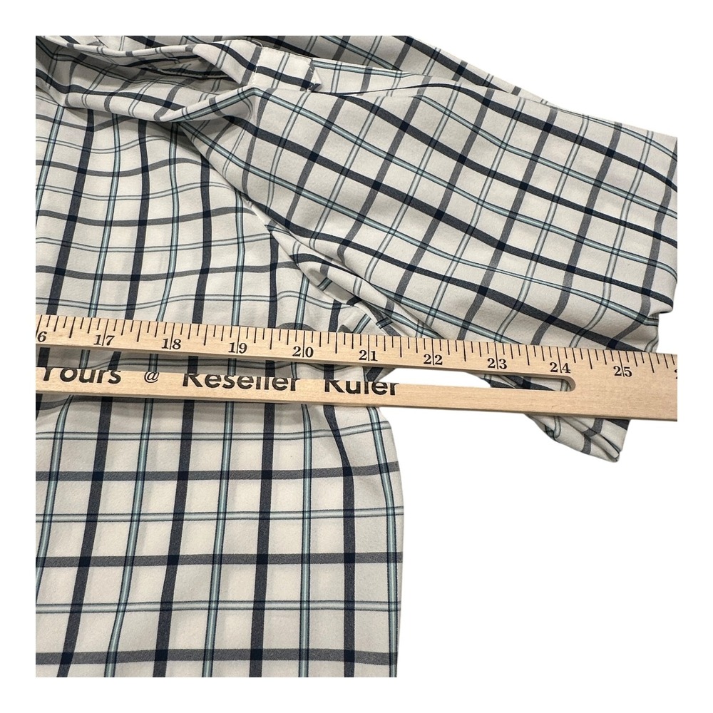 Men's Mizzen + Main Leeward Button Down Shirt‎ White Plaid Trim Fit Size Large - Picture 8 of 11